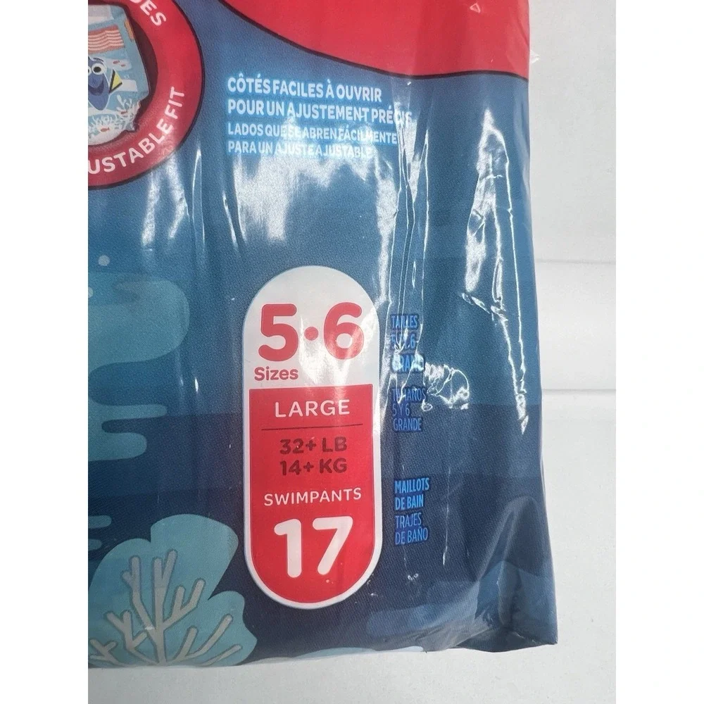 Huggies Little Swimmers Dory Nemo 5-6 L 32 Lbs 17 Ct New Waterproof Swim Diapers